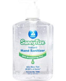 SannyTize Hand Sanitizer, 16oz, Pump, 12/cs
