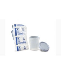 Gent-L-Kare Specimen Container, 8 oz (Graduated: 10mL & .25 oz increments up to 240mL), Sterile, Snap Cap, Translucent, Individually Bagged, 100/cs
