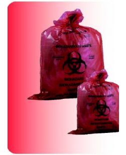 Infectious Waste Bag with Biohazard Symbol, 14 x 19, Red/ Black, 2 mil, 2-3 gal, 500/cs (36 cs/plt)