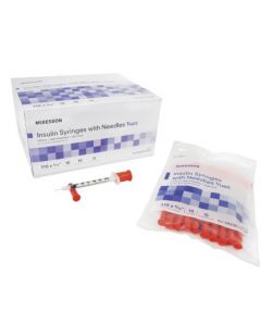 Insulin Syringe, Needle, ½mL, 28 x ½, 100/bx, 5 bx/cs (Continental US Only)