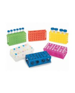4-Way Interlocking Tube Rack, 6.7 x 3.8 x 2.4, Assorted Colors (Blue, Green, Orange, Pink & Yelow), 5/pk
