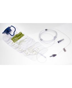Enteral Feeding Bag with Attached Pump Set, Secure Lock Tip, 1200mL, Magnet, 30/cs