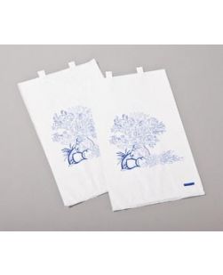 Bedside Bag, 6½ x 3 1/8 x 11 3/8, Flame Retardant Paper, Blue Floral Print, 2000/cs