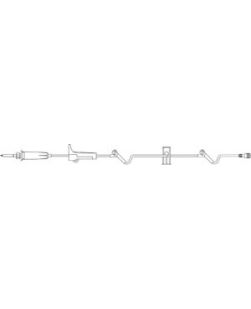 Admin Set, Universal Spike, SAFELINE Injection Sites 6 & 40 Above Distal End, Slide Clamp, 19mL Priming Volume, 91L, 15 Drops/mL, Latex Free (LF), 50/cs