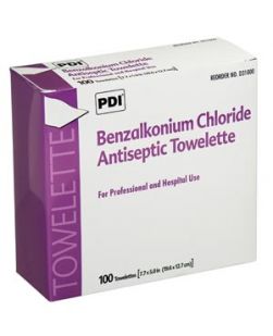 Benzalkonium Chloride Anticeptic Towelettes, .40% BZK, Alcohol Free, 3s, 7 x 5½, 100/bx 20 bx/cs (27 cs/plt) (US Only)