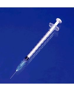 Tuberculin Syringe, 1cc with Needle, 25G x 1, Low Dead Space Plunger, Luer Slip, 100/bx, 10 bx/cs