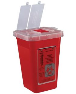 Phlebotomy Container, 1 Qt, Translucent Red, 100/cs