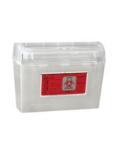 Wall Safe® Sharps Container, 3 Qt, Translucent Beige, Rotating Lid, 24/cs