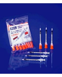 Exel Luer Slip Syringe & Needle,1cc x 25g x 1, 100/BX, 26042