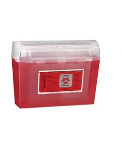 Wall Safe® Sharps Container, 3 Qt, Translucent Red, Rotating Lid, 24/cs