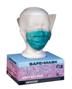 ProShield Tie-On Mask, Anti-Fog, Blue, 25/bx, 4 bx/cs