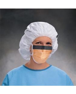 Fluidshield® Fog-Free Surgical Mask with Ties, Wraparound Visor, Orange, 25/pkg, 4 pkg/cs