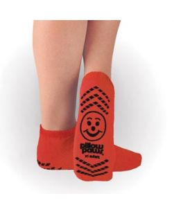 Slipper Sock, Single Printed Risk Alert, Red, XL-Adult, 48 pr/cs