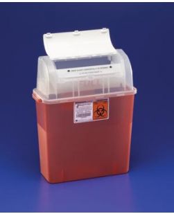Sharps Container, 3 Gal, Translucent Red, 20½H x 6D x 14W, 12/cs (Continental US Only)