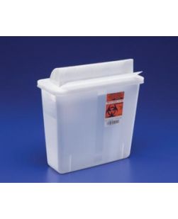 Sharps Container, Always-Open Lid, 5 Qt, Clear, 11H x 4¾D x 10¾W, 20/cs (Continental US Only)