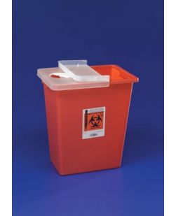 Container, 8 Gal Red, Hinged lid, 10/cs (18 cs/plt) (Continental US Only)