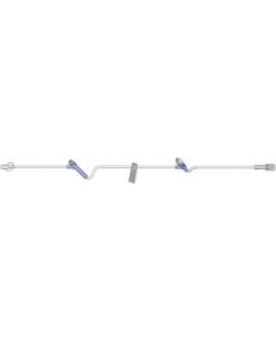 Extension Set Pressure Rated Purple Striped 1 MaxPlus Clear Needle-Free Connector Spin Male Luer Loc