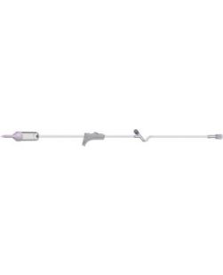 Admin Set, Check Valve, Injection Sites 6, 28 & 63 Above Distal End, SPIN-LOCK Connector, 16mL Priming Volume, 87L, 60 Drops/mL, DEHP & Latex Free (LF), 50/cs