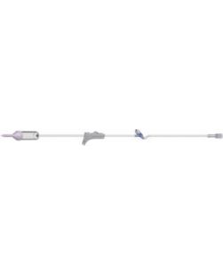 IV Admin Set, 10 Drops Per mL, 83 Length, 17 mL Priming Volume, Non-Vented, Roller Clamp, 1 AMSafe® Needle-Free Y Site, Rotating Male Luer Lock, PE Poly Pouch, 50/cs