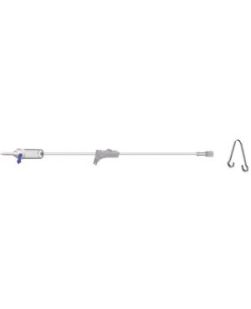 IV Secondary Piggyback IV Set,  20 Drops Per mL, 40 Length, 10 mL Priming Volume, Vented/Non-Vented, Roller Clamp, Rotating Male Luer Lock, Hanger, PE Poly Pouch, 50/cs