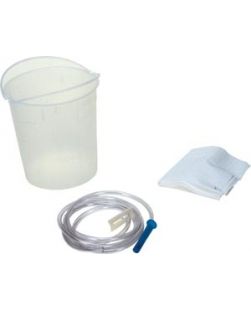 Enema Bag/ Bucket Set, 1500mL Bucket, 60 Tubing, Pre-Lubricated Tip, Slide Clamp, Soap Packet & Waterproof Drape, 50/cs (20 cs/plt)