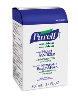 Instant Hand Sanitizer with Aloe, Traditional Bag-in-Box 800mL, 12/cs (Item is considered HAZMAT and cannot ship via Air or to AK, GU, HI, PR, VI)