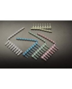 Thin Wall Reaction Strip, Attached Cap Strip, Blue, 125/cs