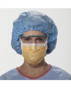 Fog-Free Surgical Mask, Splashguard Visor, Orange, 25/pkg, 4 pkg/cs