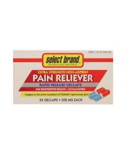 Non-Aspirin Extra Strength Rapid Release Gel Cap, 500mg, Compare to the Active Ingredients of Tylenol® Rapid Release Gels®, 24s, 24/cs (UPC01512701724) (Continental US Only)