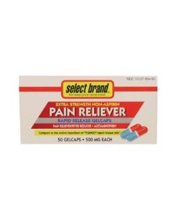 Non-Aspirin Extra Strength Rapid Release Gel Cap, 500mg, Compare to the Active Ingredients of Tylenol® Rapid Release Gels®, 50s, 24/cs (UPC01512701725) (Continental US Only)