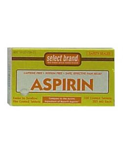 Aspirin Tablet, 325mg, Compare to Active Ingredients of Bayer® Aspirin,  100s, 24/cs (UPC01512700001) (Continental US Only)