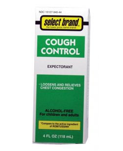 Cough Control, Compare to Robitussin®, Alcohol Free, 4 oz, 12/cs (UPC 01512700019) (Continental US Only)