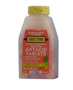 Antacid Chewable Tablet Extra Strength, Tropical Fruit Flavor, 96s, Compare to the Active Ingredient of Tums® EX, 24/cs (UPC01512700967) (Continental US Only)