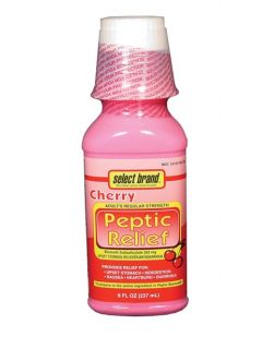 Antacid Peptic Relief Regular Strength, 8 oz, Cherry Flavor, Compare to the Active Ingredients of Pepto Bismol®, 12/cs (UPC01512701606) (Continental US Only)