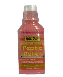 Antacid Peptic Relief Regular Strength, 16 oz, Compare to the Active Ingredient of Pepto Bismol®, 12/cs (UPC01512701243) (Continental US Only)