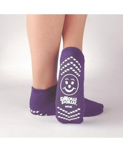 Slipper Sock, Single Printed Risk Alert, Purple, Adult, 48 pr/cs