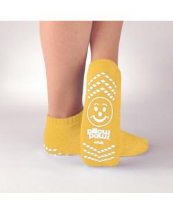 Slipper Sock, Single Printed Risk Alert, Yellow, Adult, 48 pr/cs