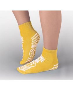 Slipper Sock, Double Printed Risk Alert, Yellow, Adult, 48 pr/cs