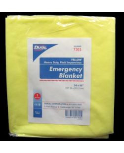 Emergency Blanket, 54 x 80, Yellow, Heavy Duty Fluid Impervious, 1/bg, 50 bg/cs