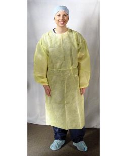 Isolation Gown, Impervious, Yellow, 10/bg, 5 bg/cs (60 cs/plt)