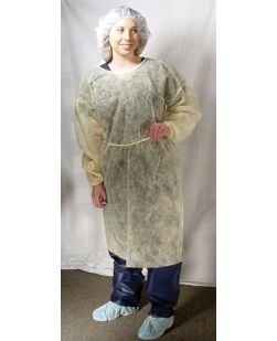 Isolation Gown, Economy, Yellow, 10/bg, 5 bg/cs