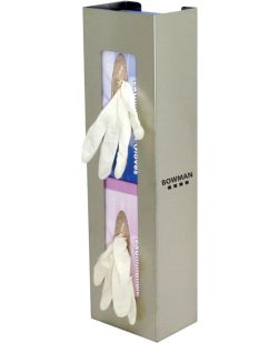 Glove Box Dispenser, Double, Space Saver, Holds Two Boxes of Gloves (End-to-End), Two-Way Keyholes For Vertical or Horizontal Wall Mounting, Stainless Steel, 5  5/8W x 20H x 3 15/16D, 4/cs (Made in USA)