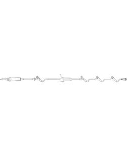 Admin Set, Check Valve, Injection Sites 6, 12, 48 & 100 Above Distal End, SPIN-LOCK Connector, 24mL Priming Volume, 127L, 15 Drops/mL, 50/cs