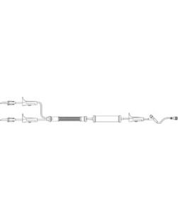 Admin Set, Y-Type, 3 Roller Clamps, Drip Chamber, 170µ Blood Filter, Pump Chamber, Injection Site 6 Above Distal End, SPIN-LOCK Connector, 69mL Priming Volume, 85L, 10 Drops/mL, Latex Free (LF), 50/cs