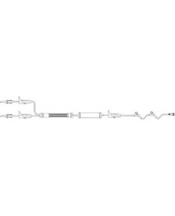 Admin Set, Y-Type, 3 Roller Clamps, Drip Chamber, 170µ Blood Filter, Pump Chamber, Injection Sites 6 & 41 Above Distal End, SPIN-LOCK Connector, 71mL Priming Volume, 98L, 10 Drops/mL, Latex Free (LF), 50/cs