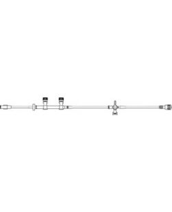 Extension Set, 2 Normally Closed Dual Manifold  Valves, In-Line Backcheck Valve & 4-Way Stopcock, SPIN-LOCK Connector, 8.0mL Priming Volume, 42L, 50/cs