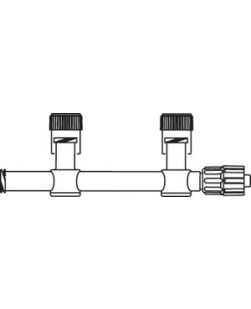 Dual Valve Manifold, 2 Normally Closed Low Profile Valves On Manifold, SPIN-LOCK® Connection, DEHP & Latex Free (LF), 50/cs