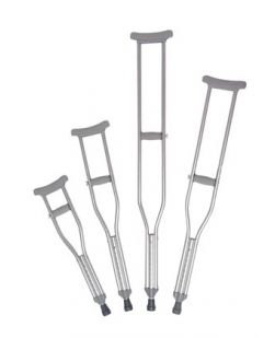 Crutch, Adult, Aluminum, Patient Height 5ft 2 to 5ft 10, Crutch Height 45 to 53, Latex Free (LF), 350 lb Weight Capacity, 8 pr/cs (12 cs/plt)