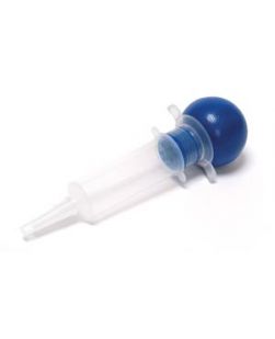 Bulb Irrigation Syringe, 60cc, Catheter Tip, Tip Protector, Sterile, Packaged in Poly Pouch, 50/cs (40 cs/plt)