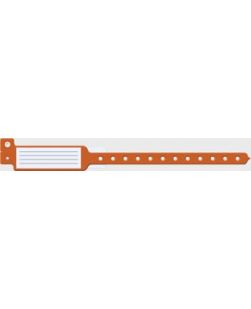 Wristband, Adult/ Pediatric, 10, Insert Vinyl, Custom Printed, Orange, 250/bx